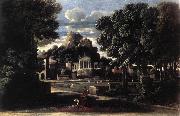 POUSSIN, Nicolas Landscape with the Gathering of the Ashes of Phocion by his Widow af France oil painting artist